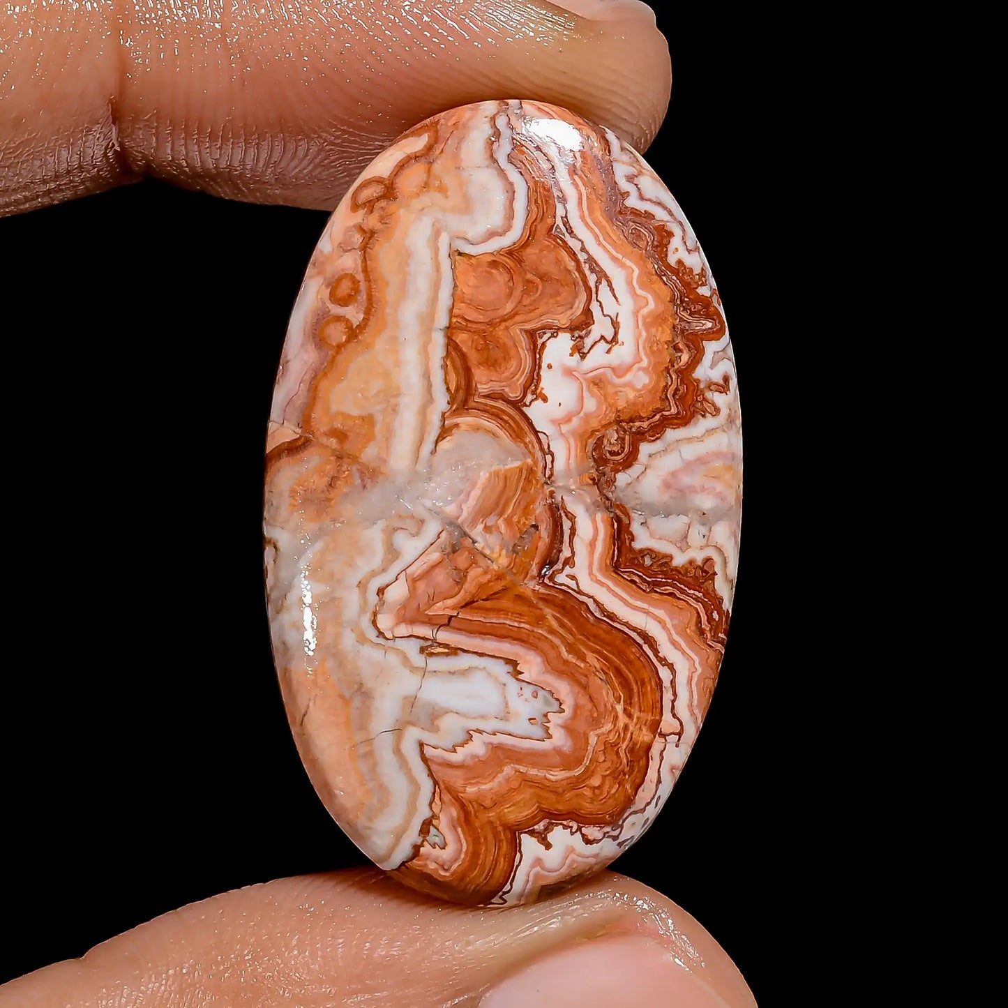 Marvellous Top Grade Quality 100% Natural Rosita Jasper Oval Shape Cabochon Loose Gemstone For Making Jewelry 29.5 Ct. 35X21X5 mm V-6506