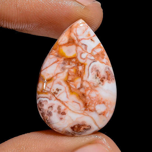 Splendid Top Grade Quality 100% Natural Rosita Jasper Pear Shape Cabochon Loose Gemstone For Making Jewelry 18 Ct. 27X18X4 mm V-6509