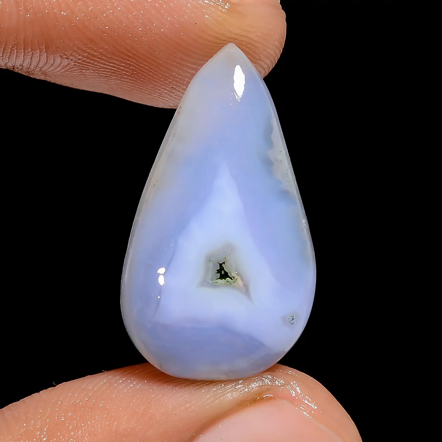 Beautiful Top Grade Quality 100% Natural Blue Lace Agate Druzy Pear Shape Cabochon Loose Gemstone For Making Jewelry 13.5 Ct 24X14X5 mm V6538