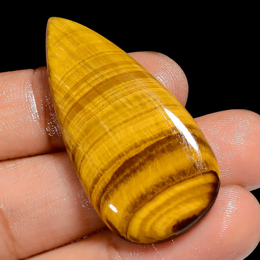 Stunning Top Grade Quality 100% Natural Tiger Eye Pear Shape Cabochon Loose Gemstone For Making Jewelry 38 Ct. 41X20X4 mm V-6553