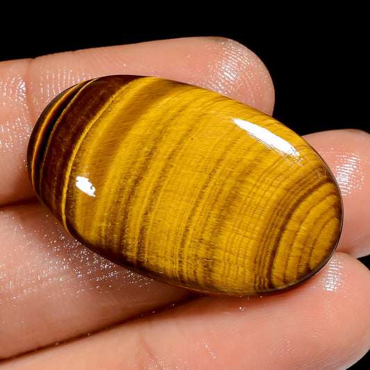 Tempting Top Grade Quality 100% Natural Tiger Eye Oval Shape Cabochon Loose Gemstone For Making Jewelry 30 Ct. 32X19X4 mm V-6555