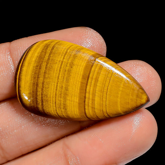 Wonderful Top Grade Quality 100% Natural Tiger Eye Pear Shape Cabochon Loose Gemstone For Making Jewelry 26 Ct. 35X20X3 mm V-6558