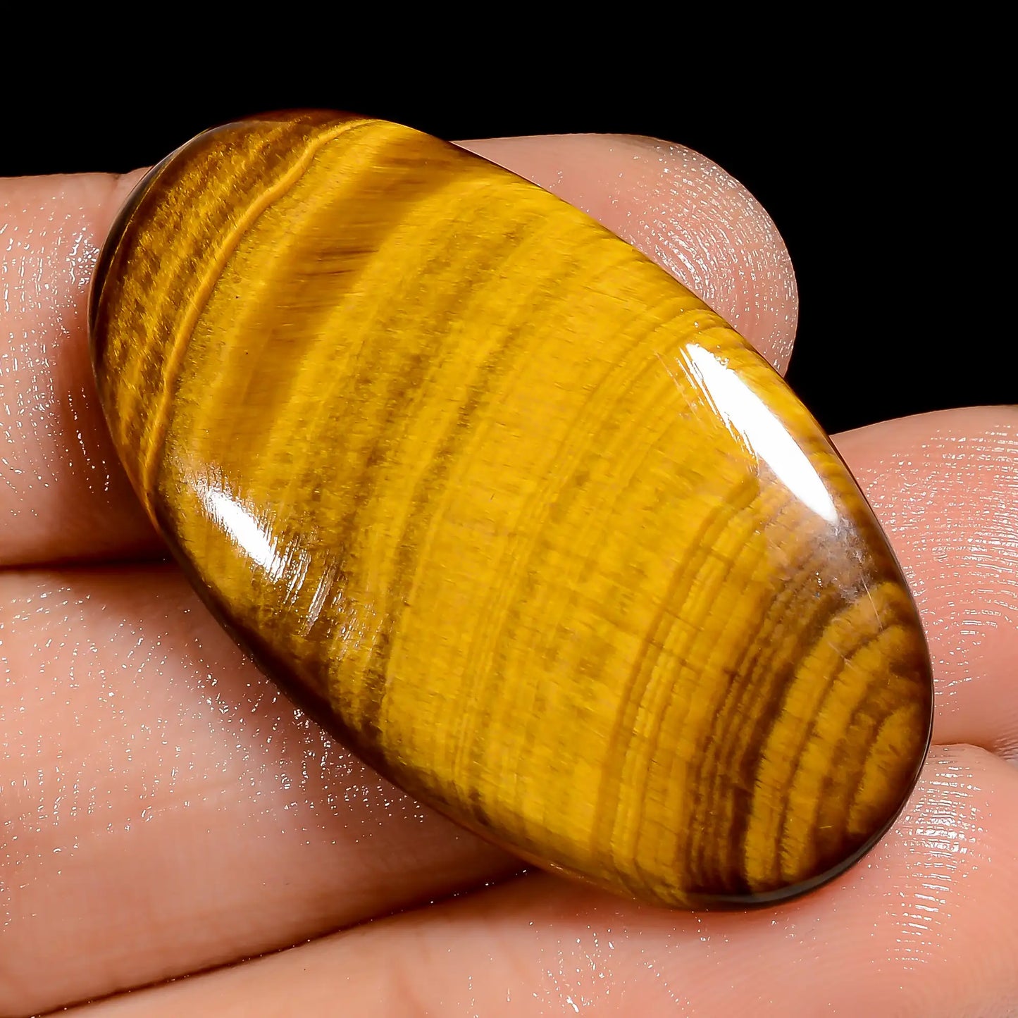 Wonderful Top Grade Quality 100% Natural Tiger Eye Oval Shape Cabochon Loose Gemstone For Making Jewelry 28.5 Ct. 35X19X4 mm V-6560