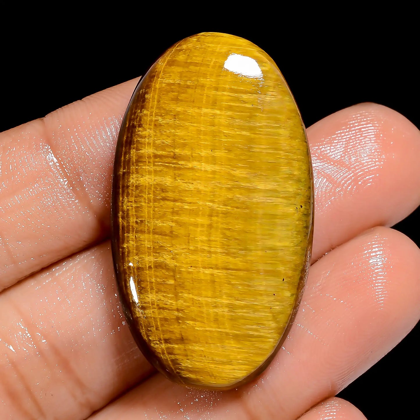 Attractive Top Grade Quality 100% Natural Tiger Eye Oval Shape Cabochon Loose Gemstone For Making Jewelry 42 Ct. 36X20X5 mm V-6562