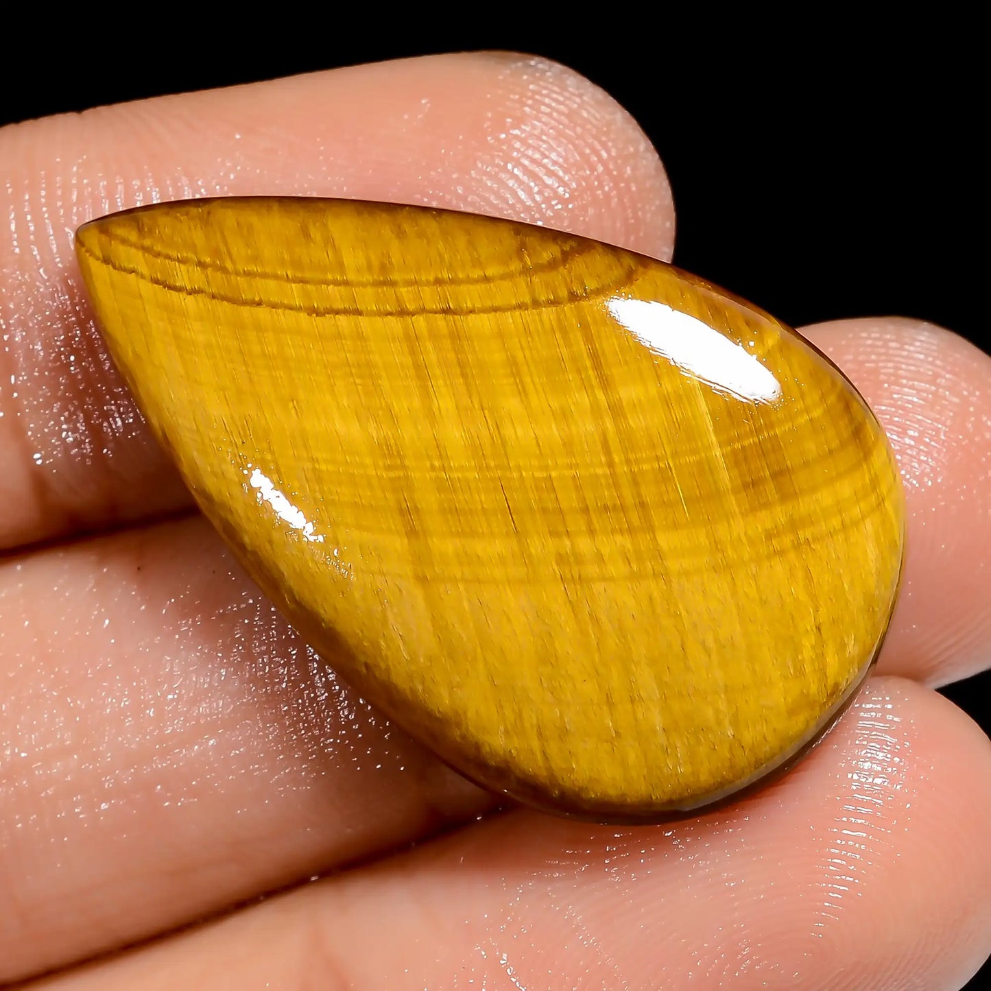 Classic Top Grade Quality 100% Natural Tiger Eye Pear Shape Cabochon Loose Gemstone For Making Jewelry 25 Ct. 30X18X5 mm V-6565