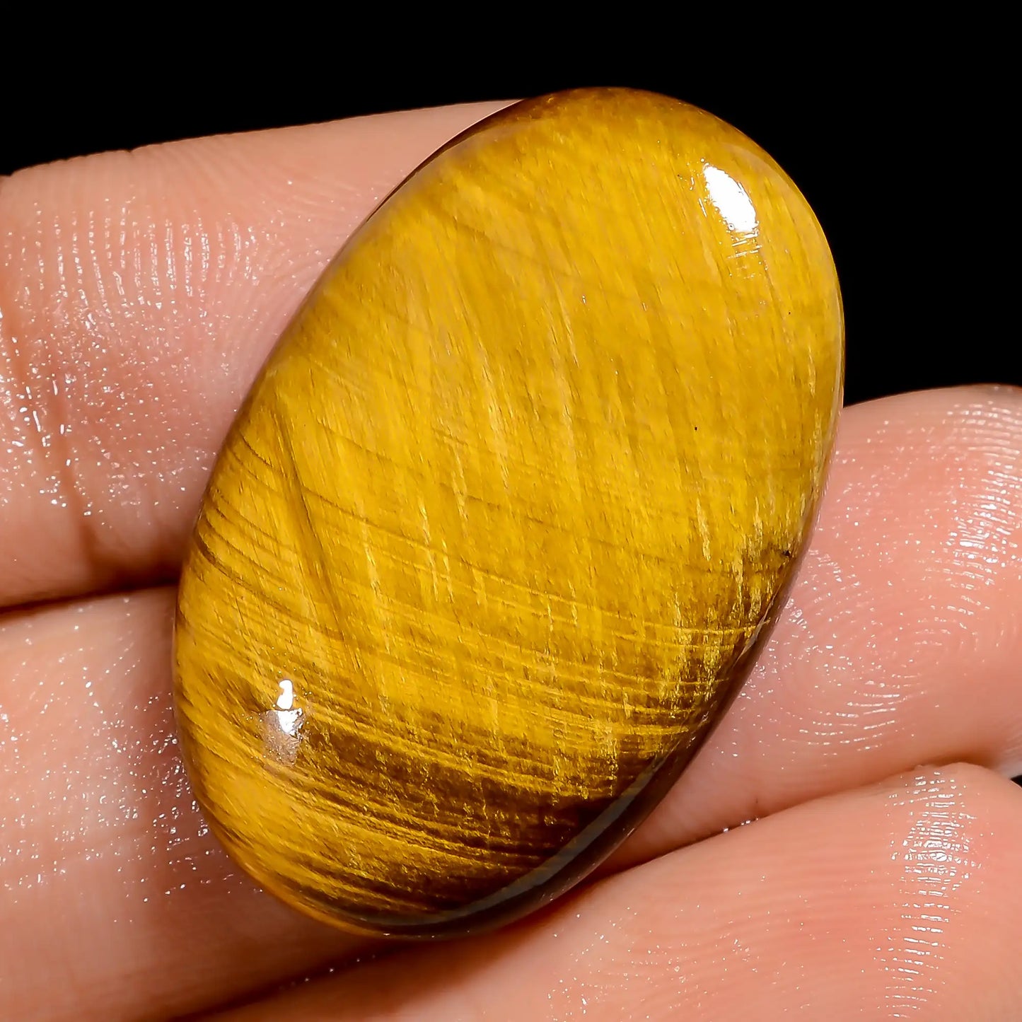 Dazzling Top Grade Quality 100% Natural Tiger Eye Oval Shape Cabochon Loose Gemstone For Making Jewelry 29 Ct. 30X19X4 mm V-6566