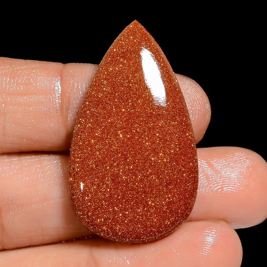 Unique Top Grade Quality Golden Sandstone Pear Shape Cabochon Loose Gemstone For Making Jewelry 28.5 Ct. 35X20X4 mm V-6573