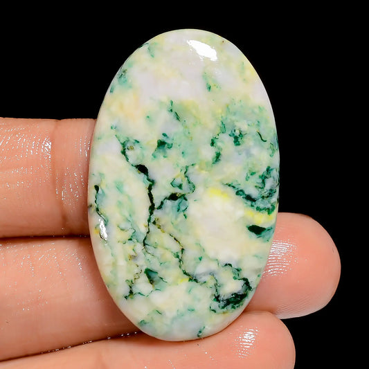 Gorgeous Top Grade Quality 100% Natural Mariposite Oval Shape Cabochon Loose Gemstone For Making Jewelry 44.5 Ct. 38X23X4 mm V-6587