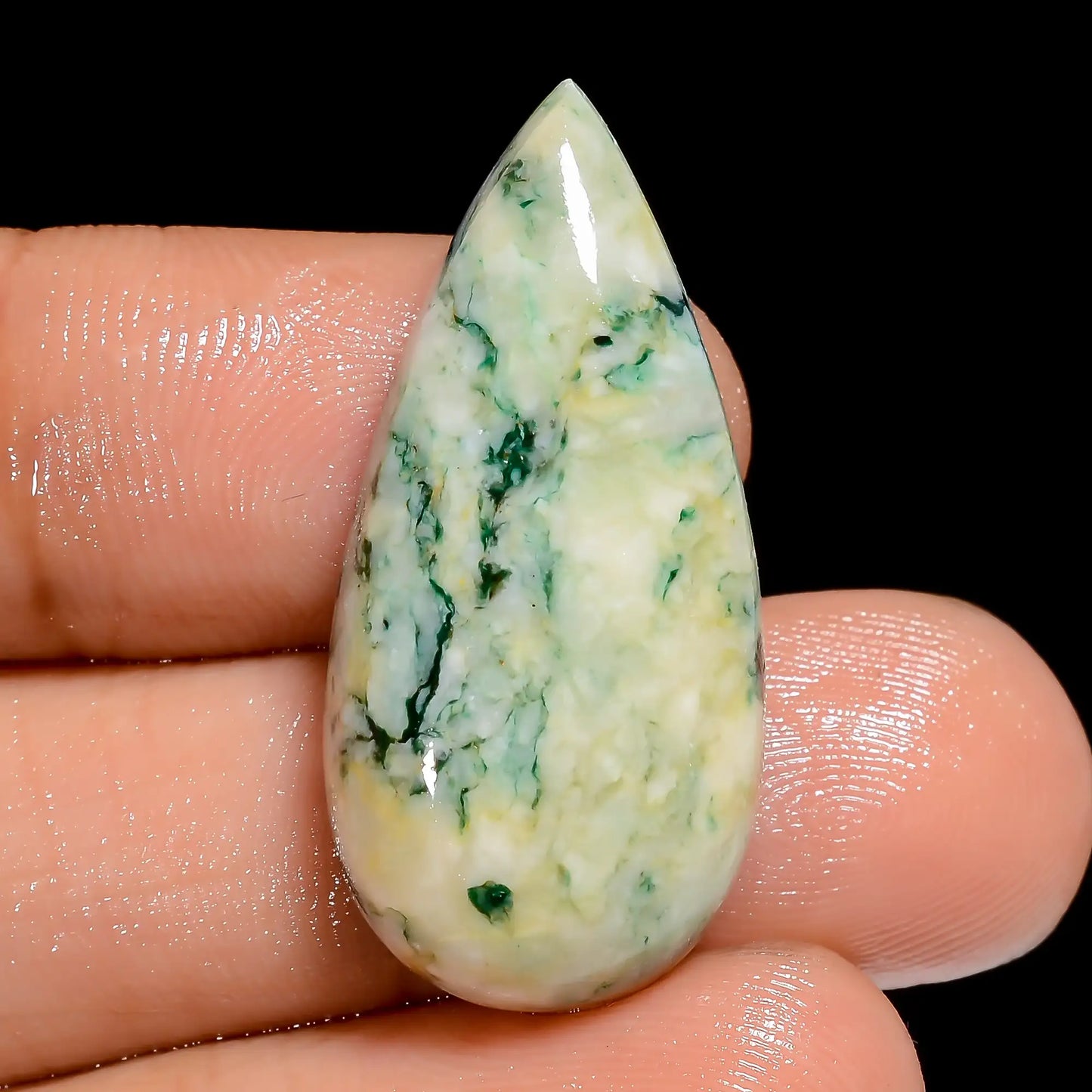 Immaculate Top Grade Quality 100% Natural Mariposite Pear Shape Cabochon Loose Gemstone For Making Jewelry 25.5 Ct. 30X14X5 mm V-6588