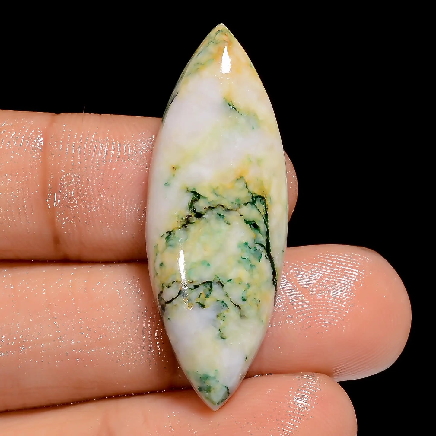 Outstanding Top Grade Quality 100% Natural Mariposite Marquise Shape Cabochon Loose Gemstone For Making Jewelry 26.5 Ct. 37X13X5 mm V-6592