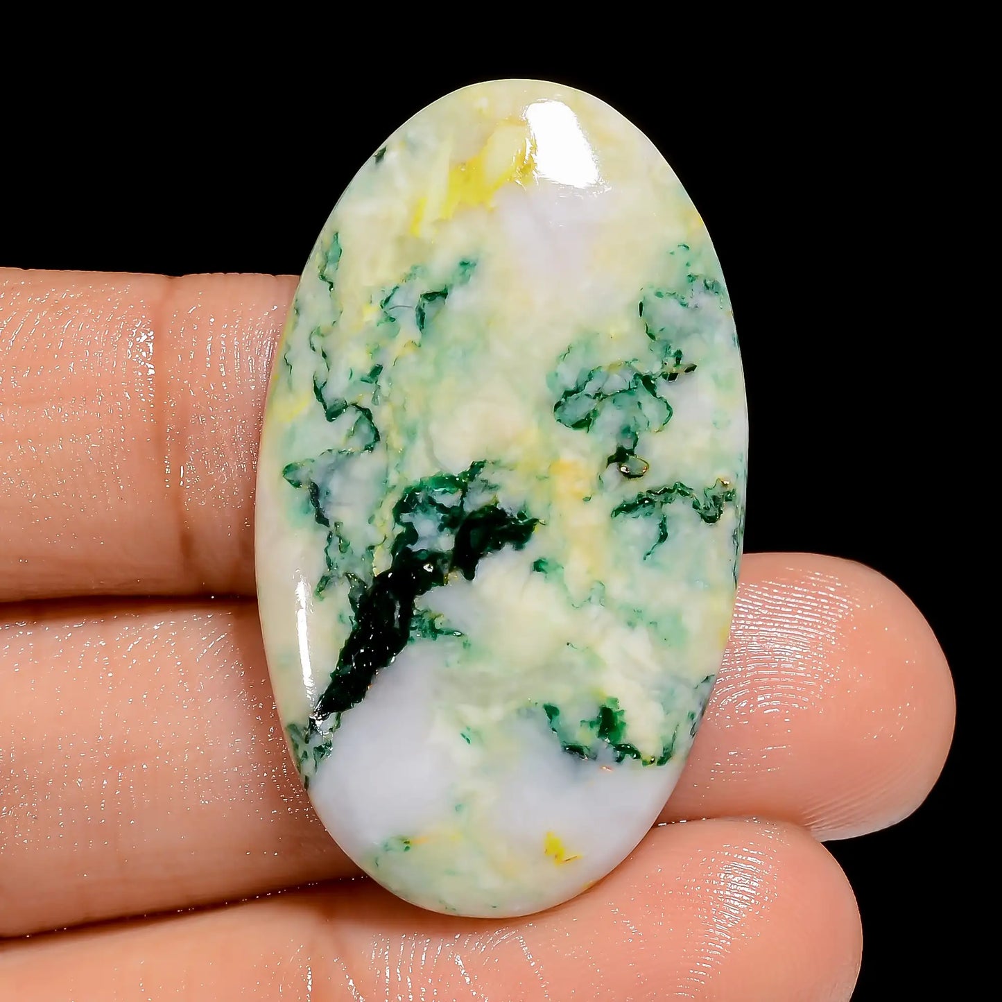 Supreme Top Grade Quality 100% Natural Mariposite Oval Shape Cabochon Loose Gemstone For Making Jewelry 37.5 Ct. 37X21X4 mm V-6596