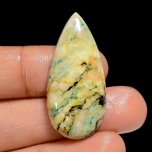 Wonderful Top Grade Quality 100% Natural Mariposite Pear Shape Cabochon Loose Gemstone For Making Jewelry 31.5 Ct. 35X16X5 mm V-6600