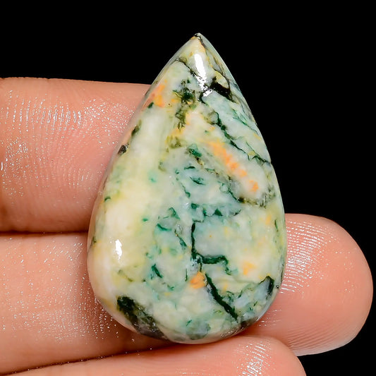 Amazing Top Grade Quality 100% Natural Mariposite Pear Shape Cabochon Loose Gemstone For Making Jewelry 29 Ct. 28X18X5 mm V-6601