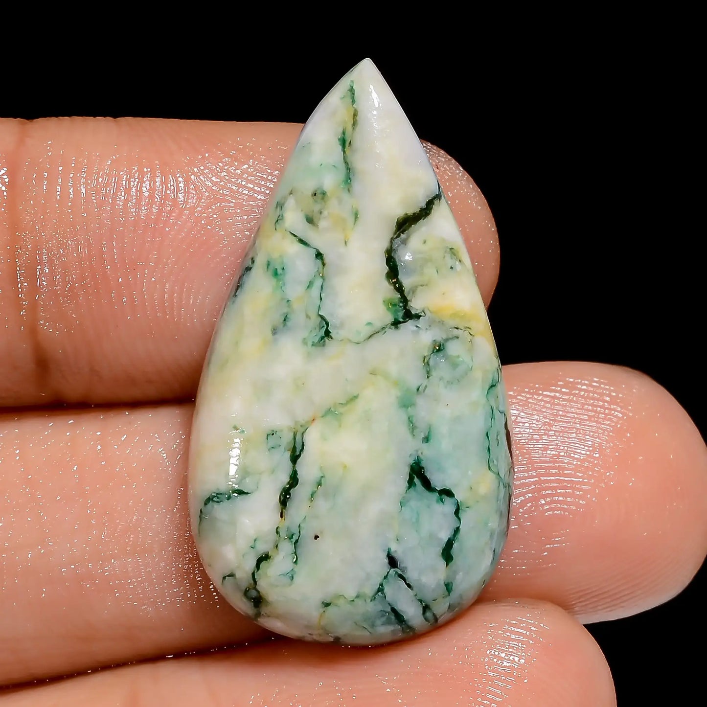 Wonderful Top Grade Quality 100% Natural Mariposite Pear Shape Cabochon Loose Gemstone For Making Jewelry 21 Ct. 29X16X4 mm V-6602