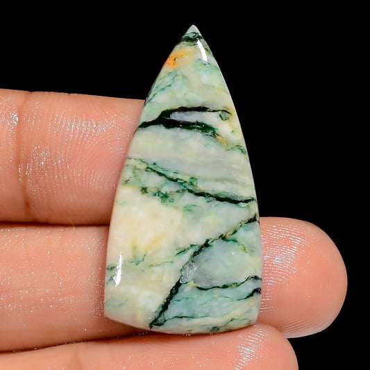 Amazing Top Grade Quality 100% Natural Mariposite Triangle Shape Cabochon Loose Gemstone For Making Jewelry 24.5 Ct. 33X16X3 mm V-6603