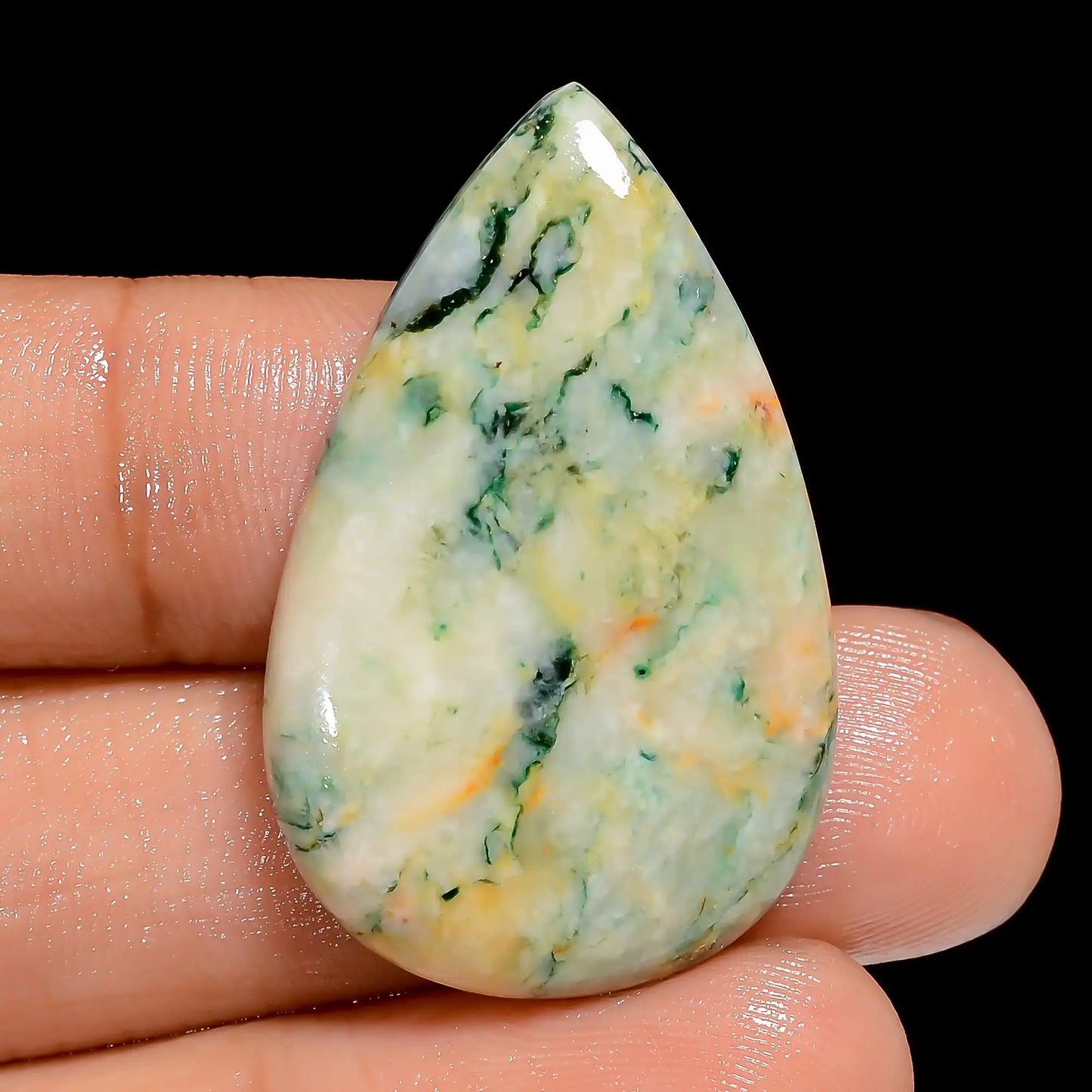 Awesome Top Grade Quality 100% Natural Mariposite Pear Shape Cabochon Loose Gemstone For Making Jewelry 33 Ct. 34X21X4 mm V-6605