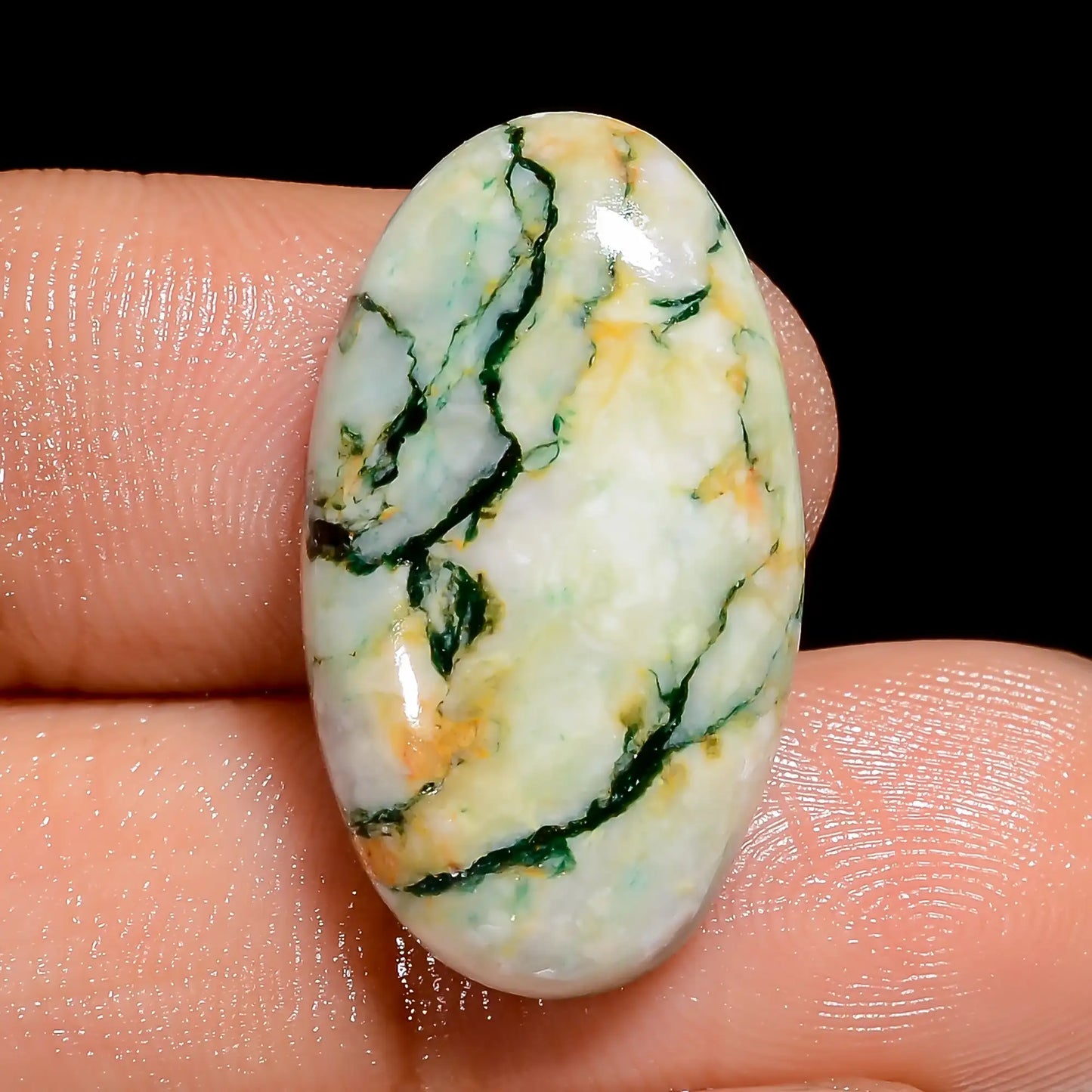 Beautiful Top Grade Quality 100% Natural Mariposite Oval Shape Cabochon Loose Gemstone For Making Jewelry 18.5 Ct. 24X14X5 mm V-6606