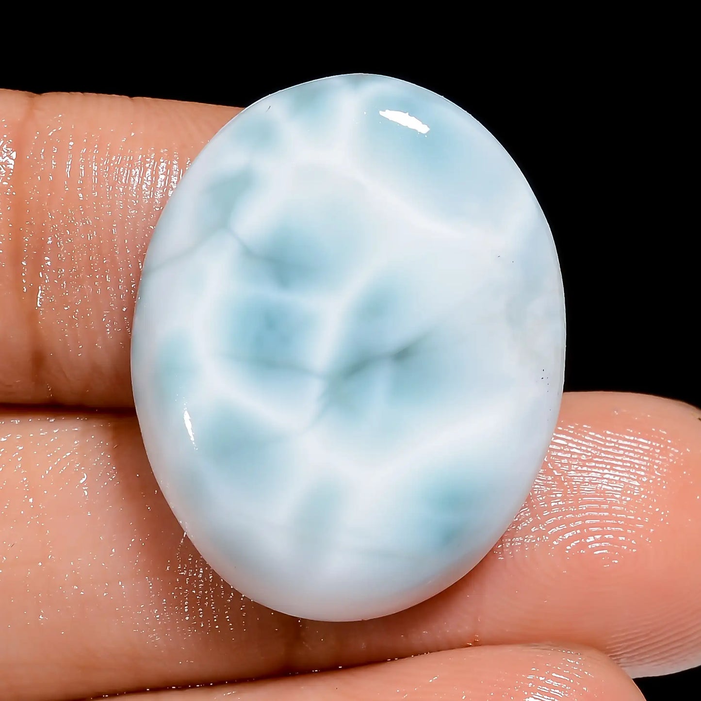 Gorgeous Top Grade Quality 100% Natural Larimar Oval Shape Cabochon Loose Gemstone For Making Jewelry 27 Ct. 24X19X5 mm V-6613