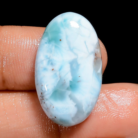 Immaculate Top Grade Quality 100% Natural Larimar Oval Shape Cabochon Loose Gemstone For Making Jewelry 22 Ct. 25X14X5 mm V-6614