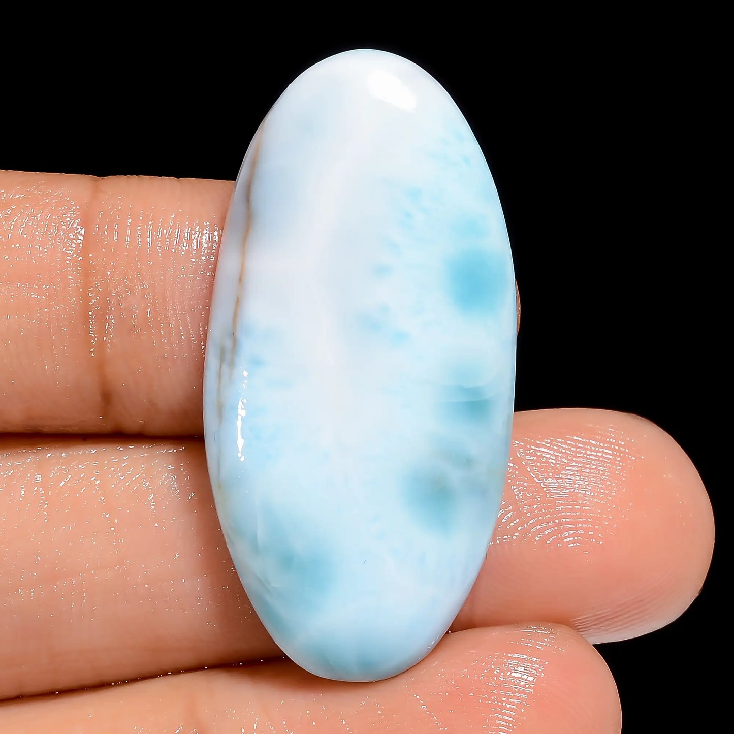 Wonderful Top Grade Quality 100% Natural Larimar Oval Shape Cabochon Loose Gemstone For Making Jewelry 31 Ct. 34X16X4 mm V-6616