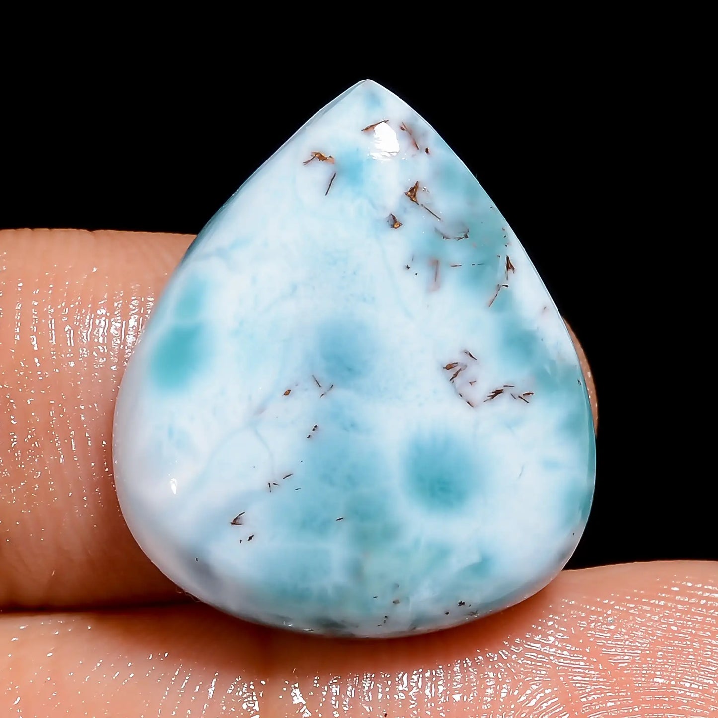 Wonderful Top Grade Quality 100% Natural Larimar Pear Shape Cabochon Loose Gemstone For Making Jewelry 22 Ct. 20X18X5 mm V-6618