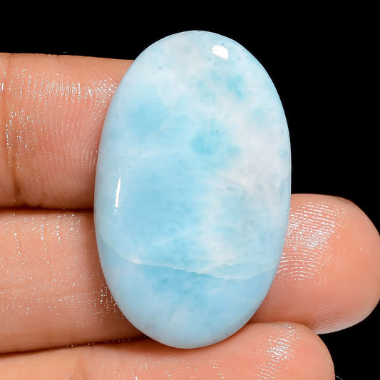 Awesome Top Grade Quality 100% Natural Larimar Oval Shape Cabochon Loose Gemstone For Making Jewelry 25.5 Ct. 29X18X4 mm V-6621