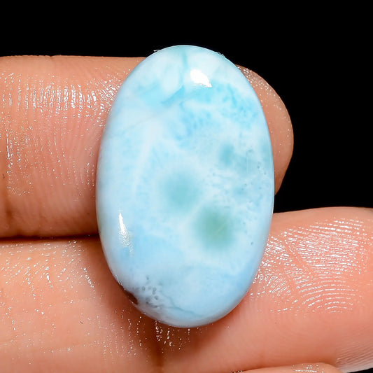 Elegant Top Grade Quality 100% Natural Larimar Oval Shape Cabochon Loose Gemstone For Making Jewelry 16 Ct. 22X13X4 mm V-6627