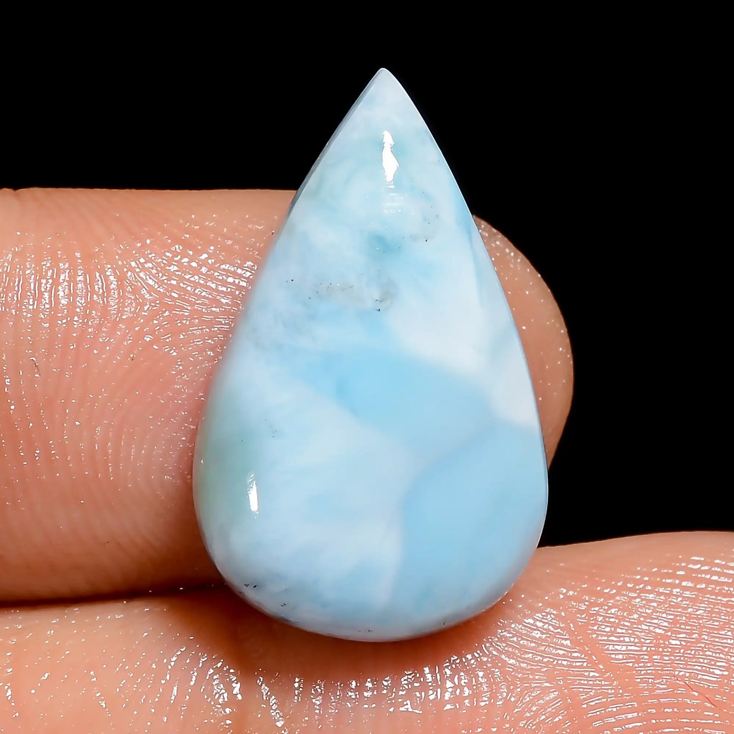 Immaculate Top Grade Quality 100% Natural Larimar Pear Shape Cabochon Loose Gemstone For Making Jewelry 11 Ct. 19X11X4 mm V-6630