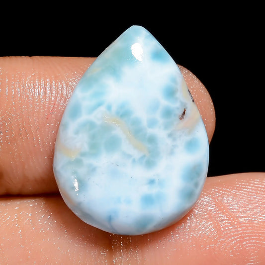 Marvellous Top Grade Quality 100% Natural Larimar Pear Shape Cabochon Loose Gemstone For Making Jewelry 14.5 Ct. 21X16X4 mm V-6632