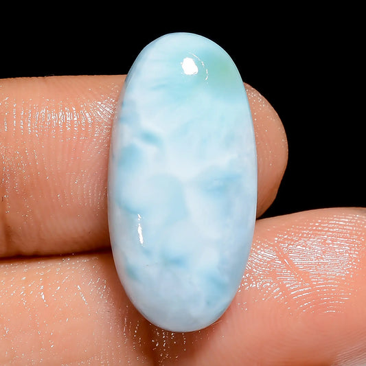 Splendid Top Grade Quality 100% Natural Larimar Oval Shape Cabochon Loose Gemstone For Making Jewelry 16.5 Ct. 23X11X5 mm V-6635