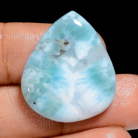 Superb Top Grade Quality 100% Natural Larimar Heart Shape Cabochon Loose Gemstone For Making Jewelry 22 Ct. 25X22X3 mm V-6636