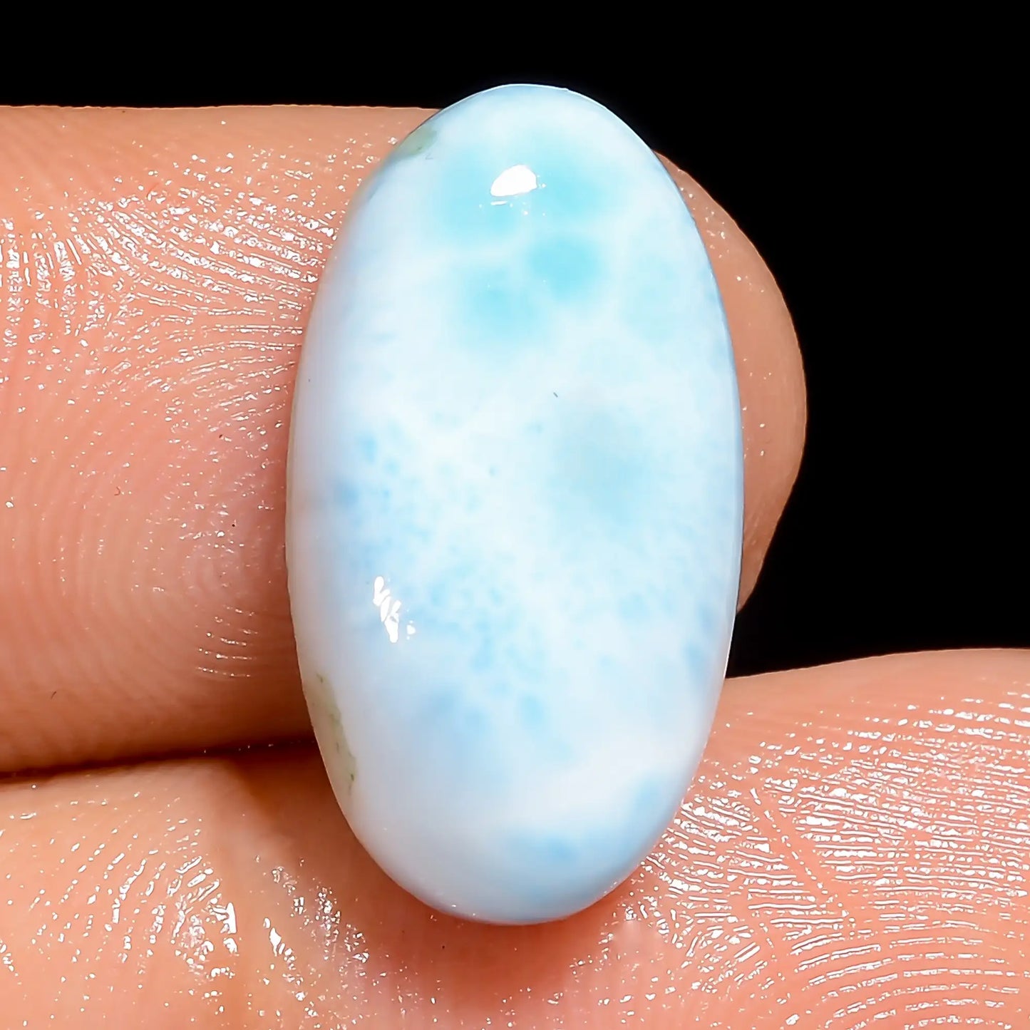 Unique Top Grade Quality 100% Natural Larimar Oval Shape Cabochon Loose Gemstone For Making Jewelry 9.5 Ct. 17X8X4 mm V-6641