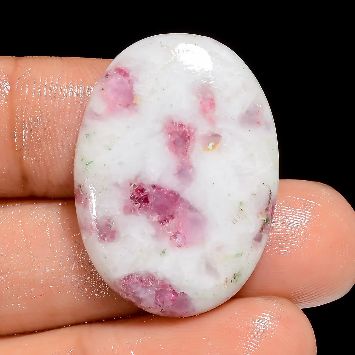 Amazing Top Grade Quality 100% Natural Pink Tourmaline Quartz Oval Shape Cabochon Loose Gemstone For Making Jewelry 25.5 Ct 28X20X4 mm V-6645