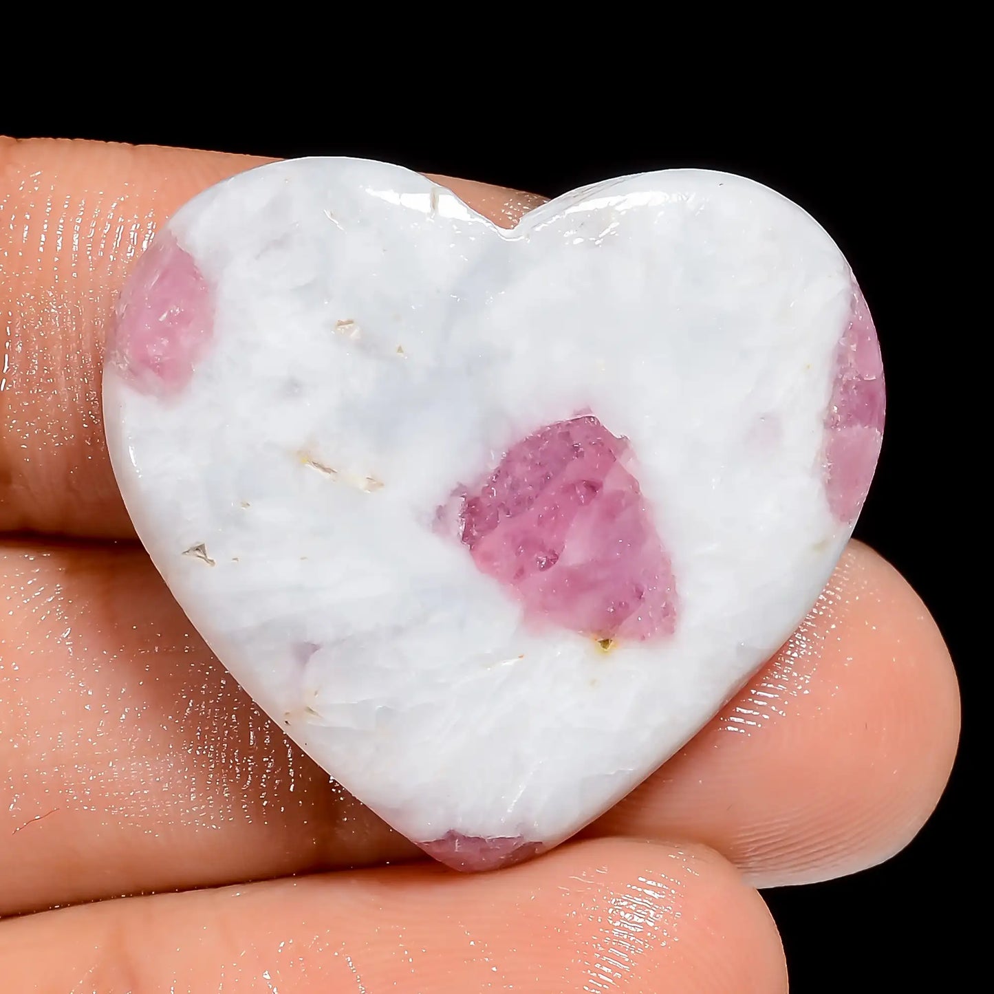 Attractive Top Grade Quality 100% Natural Pink Tourmaline Quartz Heart Shape Cabochon Gemstone For Making Jewelry 29.5 Ct. 25X28X4 mm V-6646