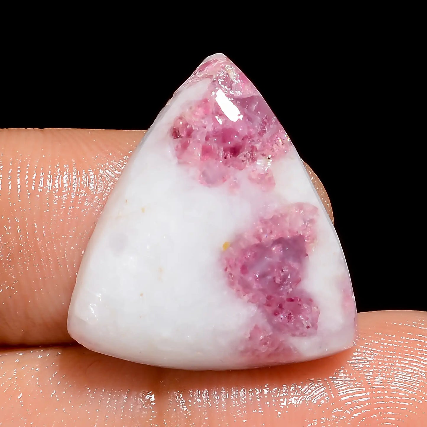 Dazzling Top Grade Quality 100% Natural Pink Tourmaline Quartz Triangle Shape Cabochon Gemstone For Making Jewelry 16 Ct. 20X19X4 mm V-6650