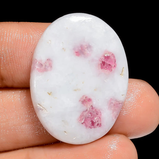 Exclusive Top Grade Quality 100% Natural Pink Tourmaline Quartz Oval Shape Cabochon Loose Gemstone For Making Jewelry 23 Ct 28X21X3 mm V-6652