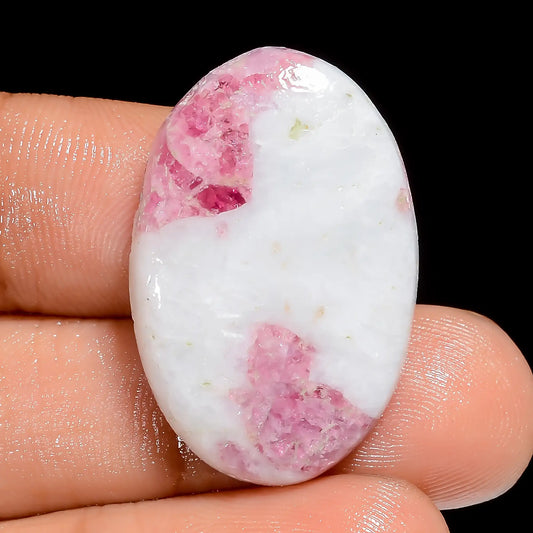 Elegant Top Grade Quality 100% Natural Pink Tourmaline Quartz Oval Shape Cabochon Loose Gemstone For Making Jewelry 22.5 Ct 28X18X4 mm V-6653