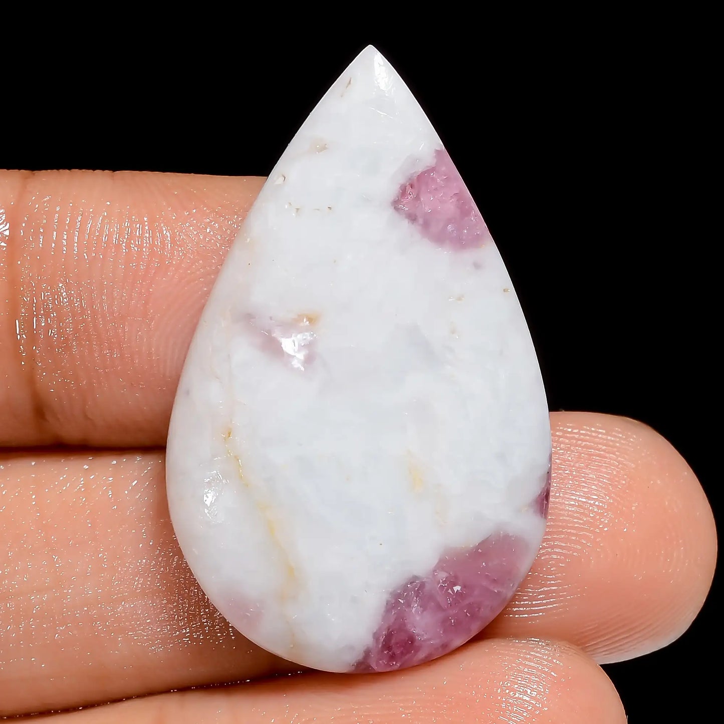 Immaculate Top Grade Quality 100% Natural Pink Tourmaline Quartz Pear Shape Cabochon Loose Gemstone For Making Jewelry 24 Ct 32X19X4 mm V6656