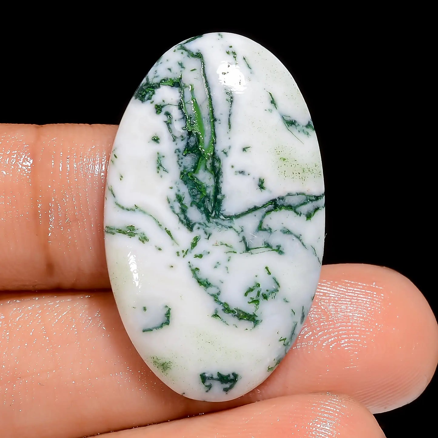 Wonderful Top Grade Quality 100% Natural Tree Agate Oval Shape Cabochon Loose Gemstone For Making Jewelry 24 Ct. 32X18X4 mm V-6658