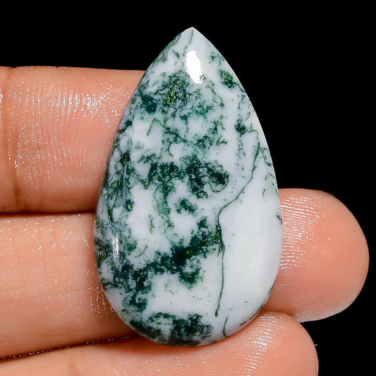 Amazing Top Grade Quality 100% Natural Tree Agate Pear Shape Cabochon Loose Gemstone For Making Jewelry 22.5 Ct. 31X18X4 mm V-6659