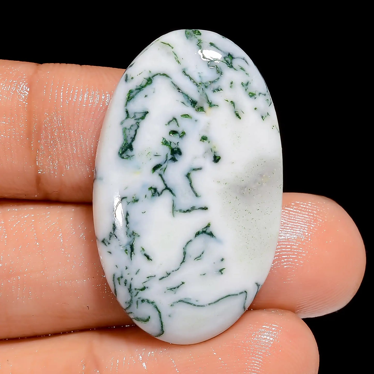 Wonderful Top Grade Quality 100% Natural Tree Agate Oval Shape Cabochon Loose Gemstone For Making Jewelry 28 Ct. 32X19X4 mm V-6660