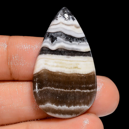 Fantastic Top Grade Quality 100% Natural Zebra Jasper Pear Shape Cabochon Loose Gemstone For Making Jewelry 33 Ct. 35X20X5 mm V-6670