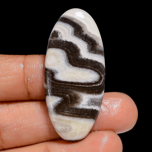 Marvellous Top Grade Quality 100% Natural Zebra Jasper Oval Shape Cabochon Loose Gemstone For Making Jewelry 42 Ct. 42X19X5 mm V-6674