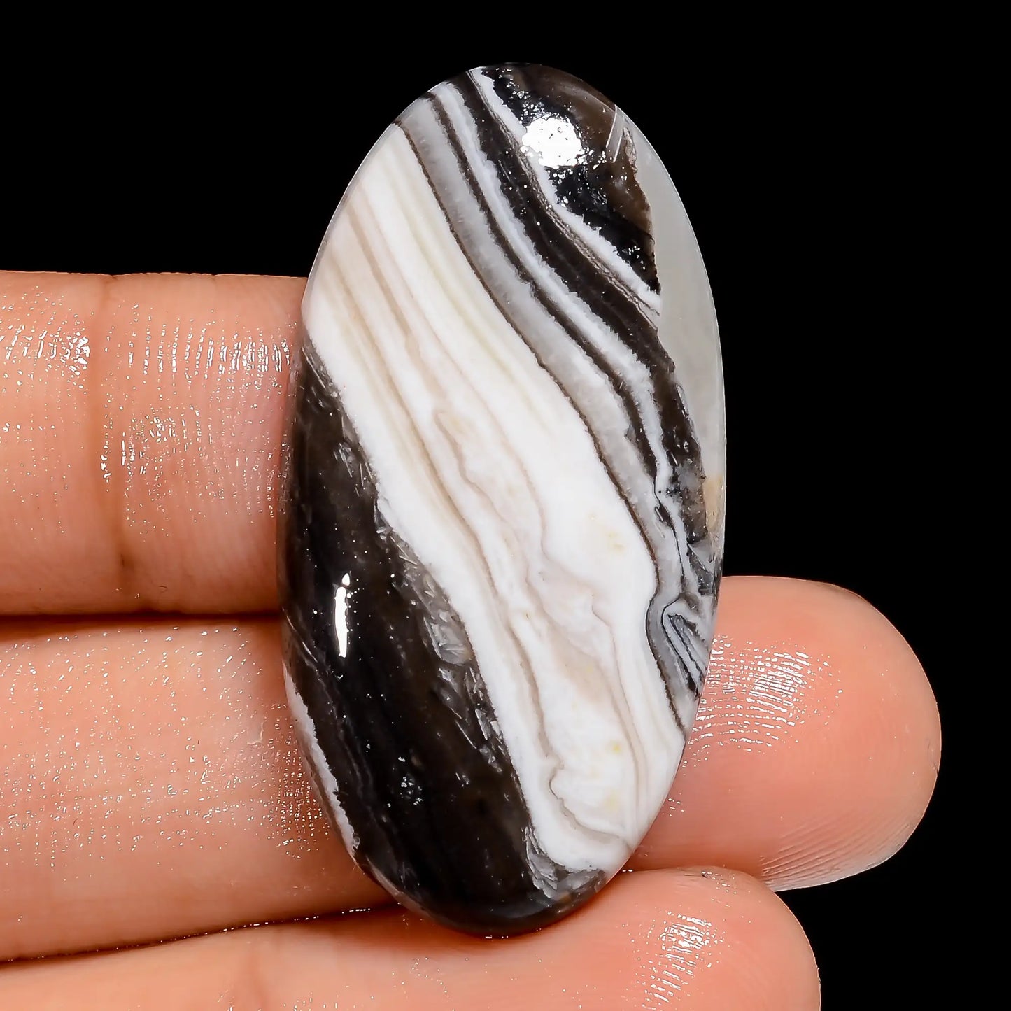 Mind Blowing Top Grade Quality 100% Natural Zebra Jasper Oval Shape Cabochon Loose Gemstone For Making Jewelry 40 Ct. 37X19X6 mm V-6675