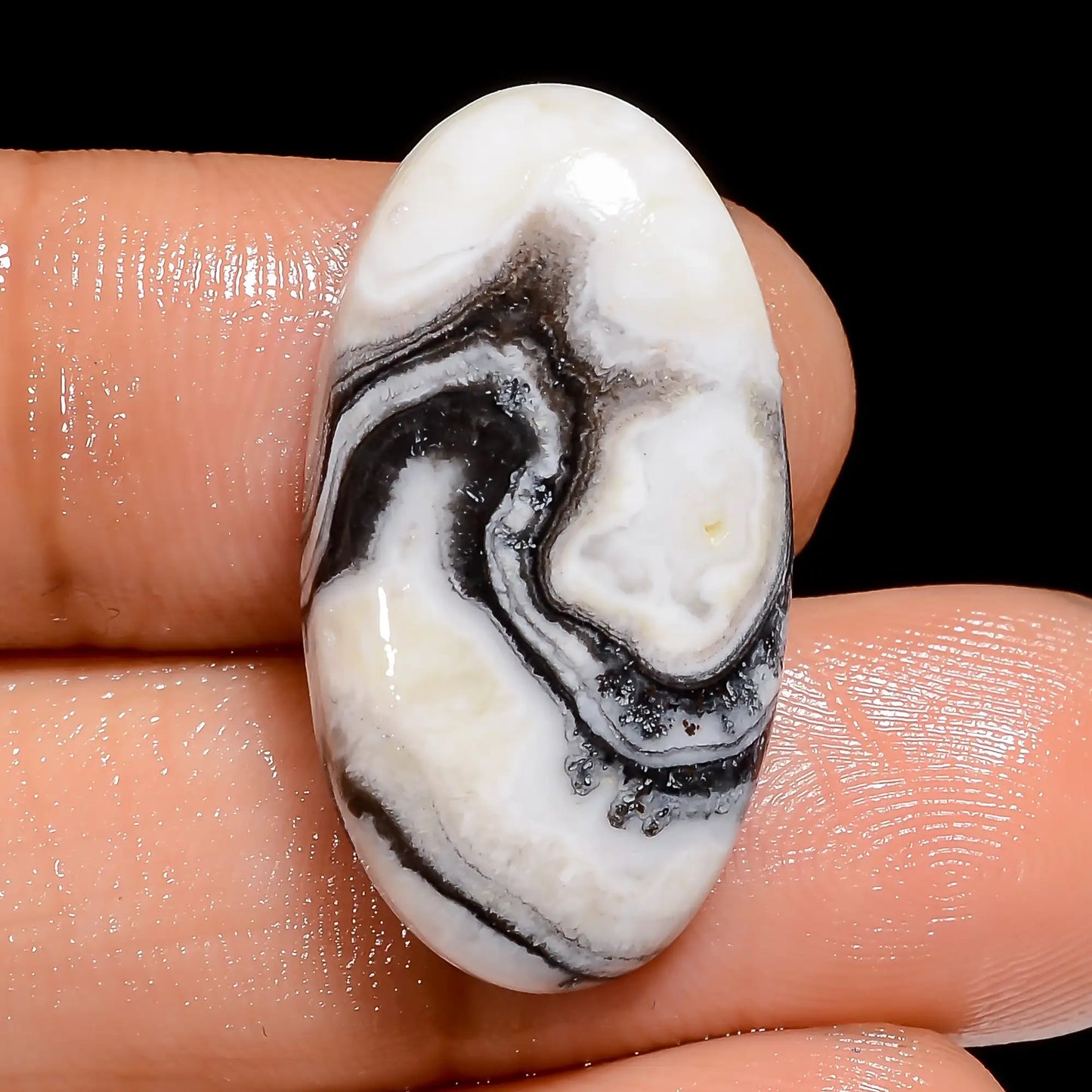 Tempting Top Grade Quality 100% Natural Zebra Jasper Oval Shape Cabochon Loose Gemstone For Making Jewelry 18.5 Ct. 26X13X5 mm V-6681