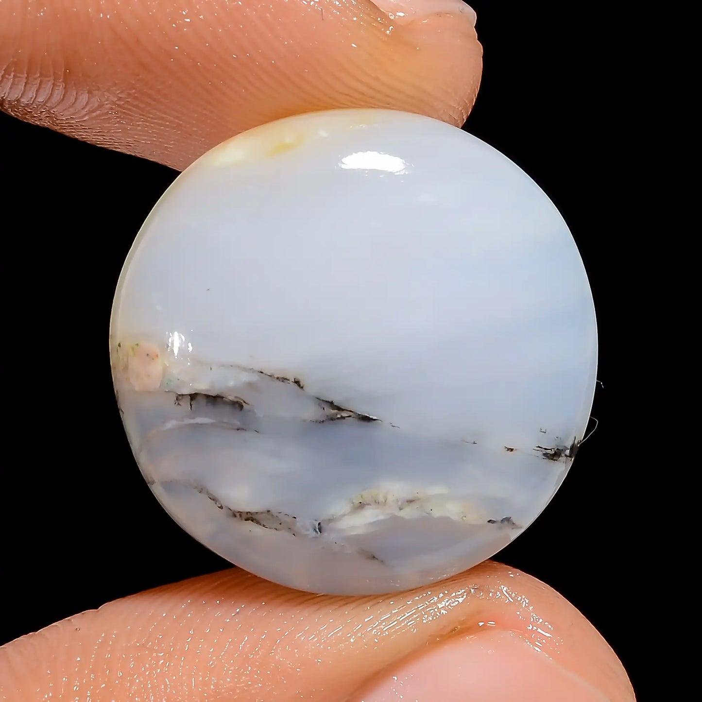 Wonderful Top Grade Quality 100% Natural Peruvian Opal Round Shape Cabochon Loose Gemstone For Making Jewelry 15.5 Ct. 19X19X5 mm V-6702