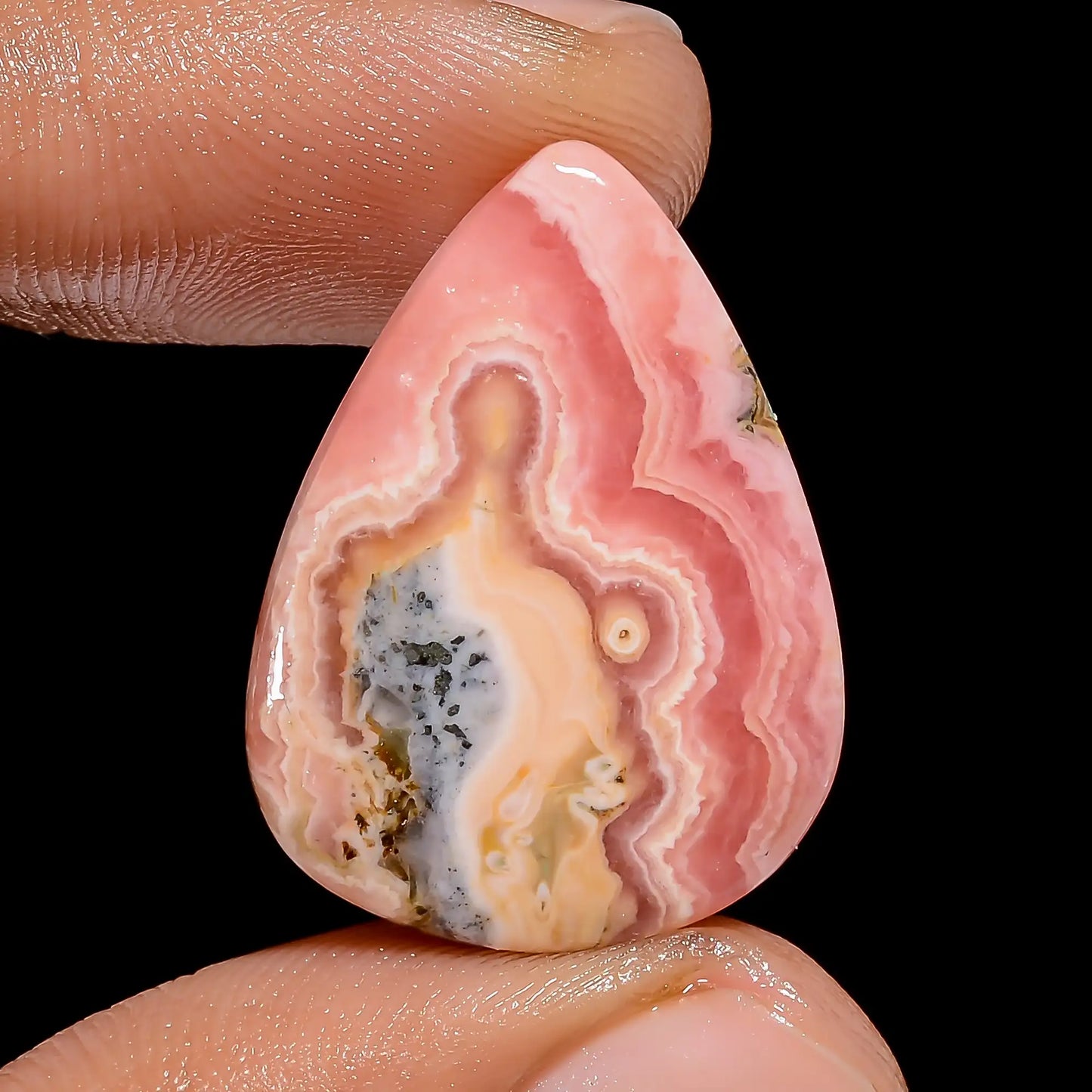 Attractive Top Grade Quality 100% Natural Rhodochrosite Pear Shape Cabochon Loose Gemstone For Making Jewelry 22.5 Ct. 25X18X3 mm V-6746