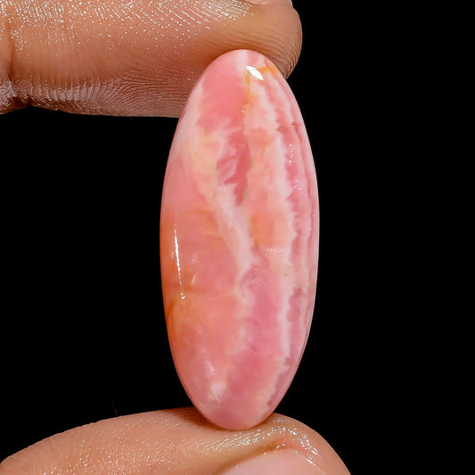 Classic Top Grade Quality 100% Natural Rhodochrosite Oval Shape Cabochon Loose Gemstone For Making Jewelry 22.5 Ct. 31X12X4 mm V-6749