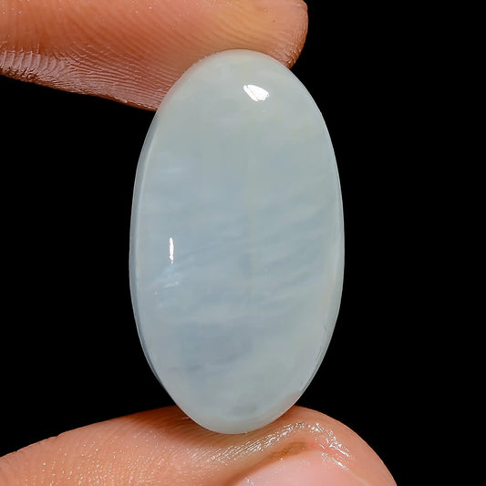 Classic Top Grade Quality 100% Natural Aquamarine Oval Shape Cabochon Loose Gemstone For Making Jewelry 22.5 Ct. 24X14X7 mm V-6791