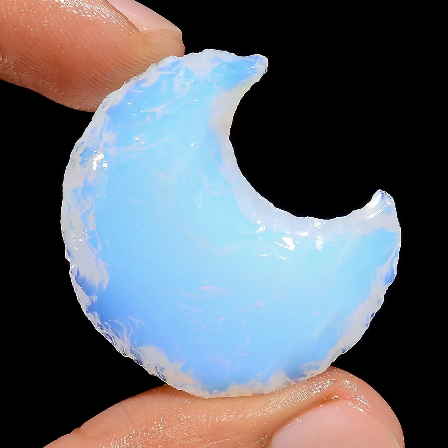 Opalite Crescent Moon Shape Rough Loose Gemstone  32.5 Ct. 32X27X7 mm V-6794